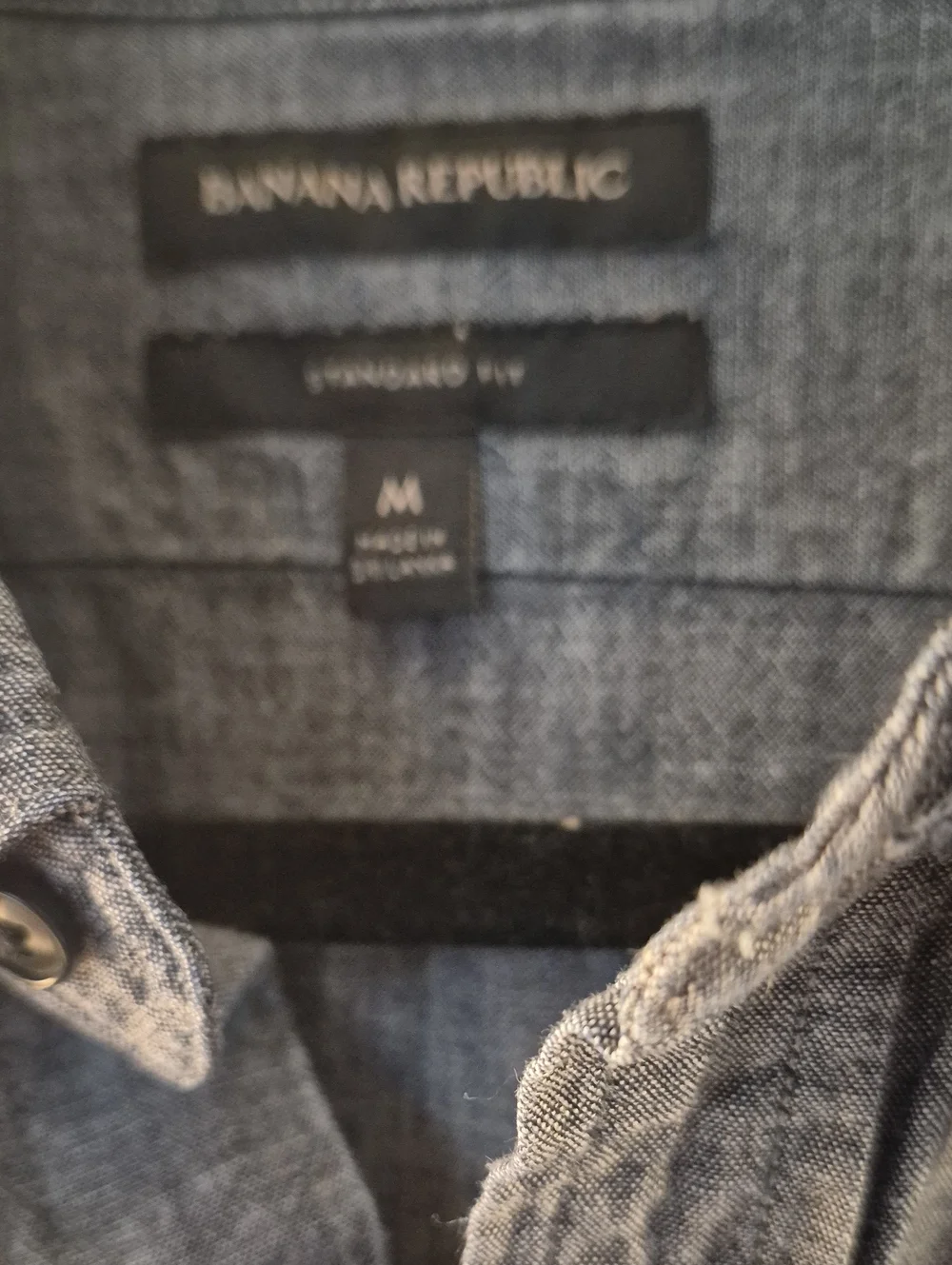 Banana Republic Men's Gray Chambray Button-Down Shirt